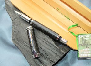 IRISH COLLECTION BOG OAK - Silver Plated Rollerball Pen